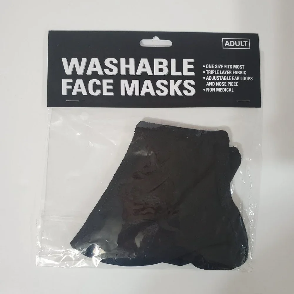 Washable face mask black cloth face mask